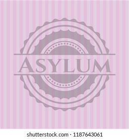 Asylum pink emblem. Retro