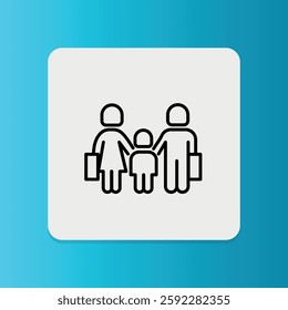 Asylum Request icon. Editable stroke. Vector illustration