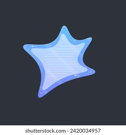 Asymmetric Blue Star Note Pad Icon Window Isolated Vector