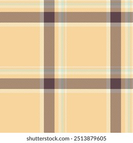 fundo de textura de verificação assimétrica, tecido de vetor de tartan 50s. Padrão de moda masculina tecido sem costura em cores âmbar e pastel.