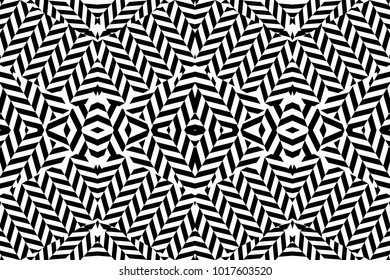 Asymmetric checkered irregular chevron print with English motifs. Seamless vector pattern with black and white geometric elements. Textile design with English motifs. Winter collection.