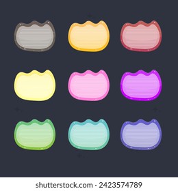 Asymmetric Different Color Set Bear Paw Cute Shape Note Pad Icon Window  Sticker Isolated Vector