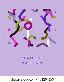 Asymmetric dynamic abstract  geometric seamless flat pattern in ussr Suprematism style. Malevich and constructionism artists. Postcard, poster, stickers. Decorative wallpaper, fabric. Clothes print