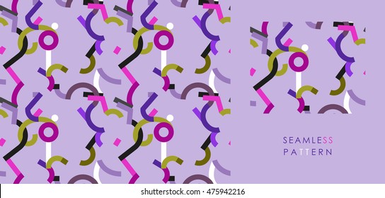 asymmetric dynamic abstract  geometric seamless flat pattern in ussr Suprematism style. Like Malevich and constructionism artists. Postcard, poster, stickers. Decorative for wallpaper and fabric