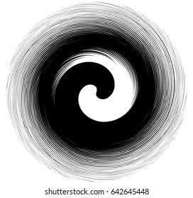 Asymmetric, eccentric spiral. Abstract spiral element