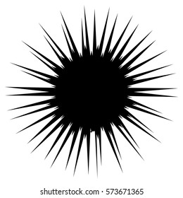 Asymmetric edgy circular shape(s) on white