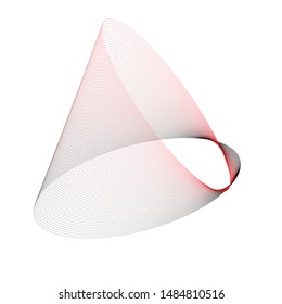 asymmetric geometric outline wavy effect technology dynamic design element template isolated on white red black color vector 3d shape