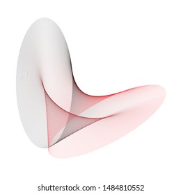 asymmetric geometric outline wavy effect technology dynamic design element template isolated on white red black color vector 3d shape