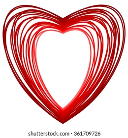 Asymmetric heart made from lines
