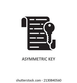 Asymmetric Key Vector Solid Icon Design illustration. Fintech Symbol on White background EPS 10 File
