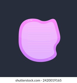 Vector aislado de la ventana del icono del panel de notas rosadas asimétricas