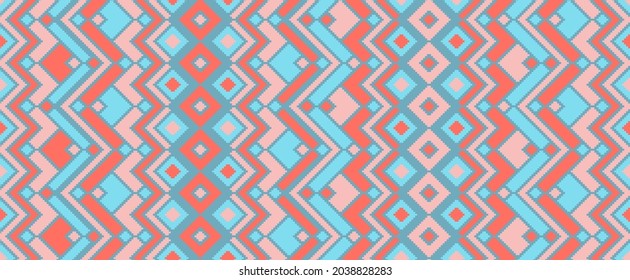 Asymmetric rhombus ethnic motifs vector geometric pattern. Mosaic chevron texture aboriginal ornament. Rug repeating pattern. Interior decor simple ornament. Cute background.
