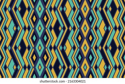 Asymmetric rhombus ethnic motifs vector geometric pattern. Mosaic chevron texture pagan ornament. Tapestry endless pattern. Fashion retro ornament. Cloth wallpaper print.