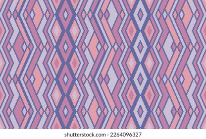 Asymmetric rhombus ethnic motifs vector geometric pattern. Embroidery batik patchwork german ornament. Textile repeat pattern. Interior decor trendy ornament. Ikat tribal design.