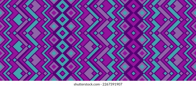 Asymmetric rhombus ethnic motifs vector geometric pattern. Embroidery batik patchwork german ornament. Rug repeating pattern. Interior decor geo ornament. Ancient folk print.
