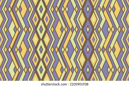 Asymmetric rhombus traditional motifs vector geometric pattern. Embroidery batik patchwork german ornament. Fabric repeating pattern. Interior decor bohemian ornament. Cute background.