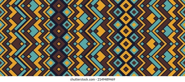 Asymmetric rhombus traditional motifs vector geometric pattern. Embroidery batik patchwork german ornament. Textile repeat pattern. Interior decor simple ornament. Ethnic ornamental motif