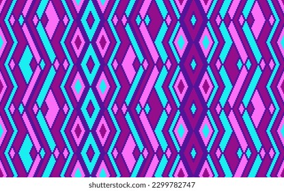 Asymmetric rhombus traditional motifs vector geometric pattern. Embroidery batik patchwork aztec ornament. Fabric repeating pattern. Interior decor boho ornament. Ancient folk print.