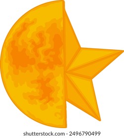 Asymmetric Star and Moon vector