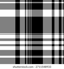 Comprobación asimétrica de la tela de la textura, fondo del Vector a cuadros de la chatarra. Patrón de margarita textil tartán sin costuras en la paleta de colores gris y negro.