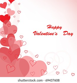 asymmetrical abstract background with transparent hearts and wishes