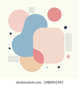 Asymmetrical Abstract Shape and several lines around it