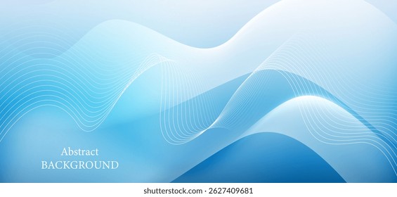 An asymmetrical background image used in blue and gray themed designs or presentations, consisting of waves and flowing lines in a curved pattern.