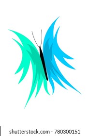 Asymmetrical Butterfly Logo Vector Silhouette