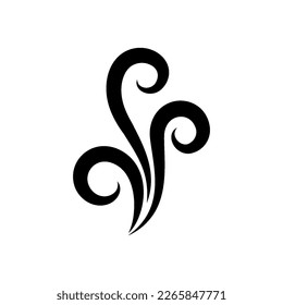 Asymmetrical Decorative Element - Lace Mandala in Zentangle Style. Stylized Flower for Design, or Tattoo on White Background