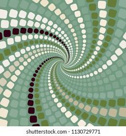 asymmetrical dotted vortex in aquatic green shades