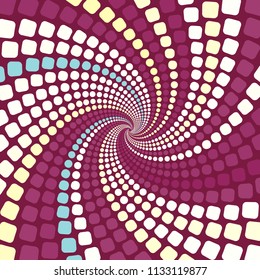 asymmetrical dotted vortex in pink and ivory