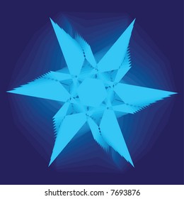 Asymmetrical geometrical patterns (a snowflake or a star or a galaxy), a background, the vector illustration.