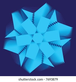 Asymmetrical geometrical patterns (a snowflake or a star or a galaxy), a background, the vector illustration.