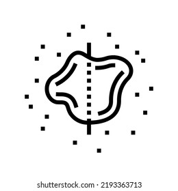 asymmetrical mole melanoma line icon vector. asymmetrical mole melanoma sign. isolated contour symbol black illustration