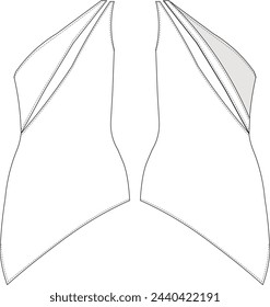 asimétrico cuello asimétrico dobladillo asimétrico sin espalda de corte bajo bodycon mini vestido plantilla dibujo técnico plano sketch cad maqueta de moda mujer diseño estilo modelo 