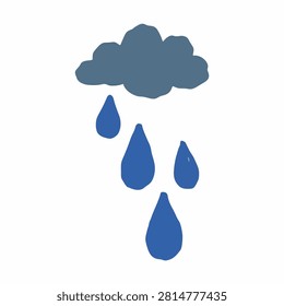 Asymmetrical Raincloud and Drops Naive Vector