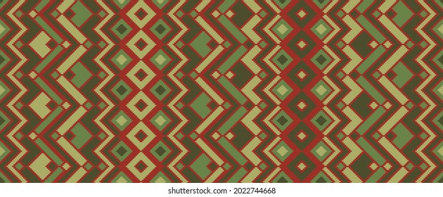 Asymmetrical rhombus ethnic motifs vector geometric pattern. Embroidery batik patchwork navajo ornament. Fabric repeating pattern. Interior decor geo ornament. Ethnic ornamental motif
