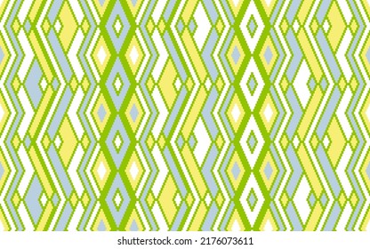 Asymmetrical rhombus ethnic motifs vector geometric pattern. Embroidery batik patchwork native indian ornament. Tapestry endless pattern. Interior decor bohemian ornament. Ethnic ornamental motif