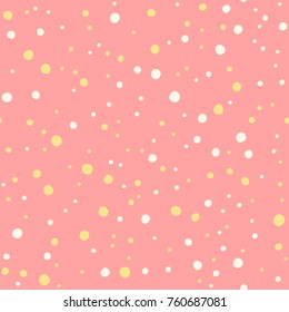 Asymmetrical Seamless Baby Fun Banner of Circles, Spheres, Donuts Background, Modern Stylish Dot Template, Halftone Illustration, Irregular Shapes, Trendy Print, Dotted Swiss