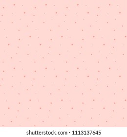 Asymmetrical Seamless dot background. Cute modern sphere pattern. Рowder peach color.