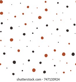 Asymmetrical Seamless White Banner of Circles, Spheres, Donuts Background, Modern Stylish Dot Template, Halftone Illustration, Irregular Shapes, Trendy Print, Dotted Swiss