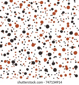 Asymmetrical Seamless White Banner of Circles, Spheres, Donuts Background, Modern Stylish Dot Template, Halftone Illustration, Irregular Shapes, Trendy Print, Dotted Swiss