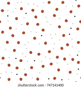Asymmetrical Seamless White Banner of Circles, Spheres, Donuts Background, Modern Stylish Dot Template, Halftone Illustration, Irregular Shapes, Trendy Print, Dotted Swiss