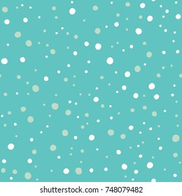 Asymmetrical Seamless Winter Snow Banner of Circles, Spheres, Donuts Background, Modern Stylish Dot Template, Halftone Illustration, Irregular Shapes, Trendy Print, Dotted Swiss