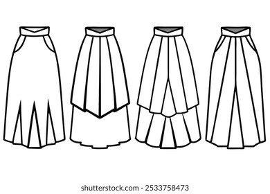 asymmetrical skirt line art creativity (2)