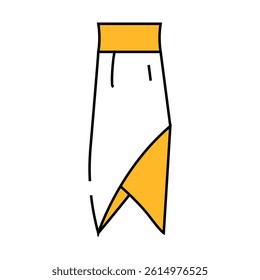 asymmetrical skirt line icon vector. asymmetrical skirt sign. isolated symbol illustration