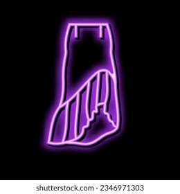 asymmetrical skirt neon light sign vector. asymmetrical skirt illustration