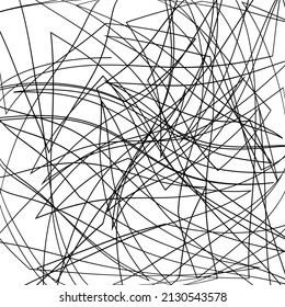 Asymmetrical texture with chaotic  lines. Overlay texture for your amazing design. Grain Urban Dust Distress grunge background. Black and white. Abstract geometric pattern. Vector illustration