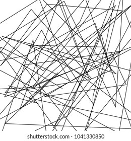Asymmetrical texture with random chaotic lines, abstract geometric pattern. Abstract web, a tangled mesh. Black and white vector illustration for creating modern art backgrounds. Grunge urban style.