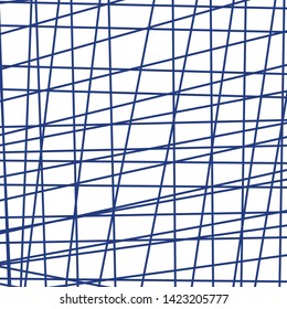 Asymmetrical texture with random chaotic lines, abstract geometric pattern. Black and white vector illustration of design element for creating modern art backgrounds, patterns. Grunge urban style